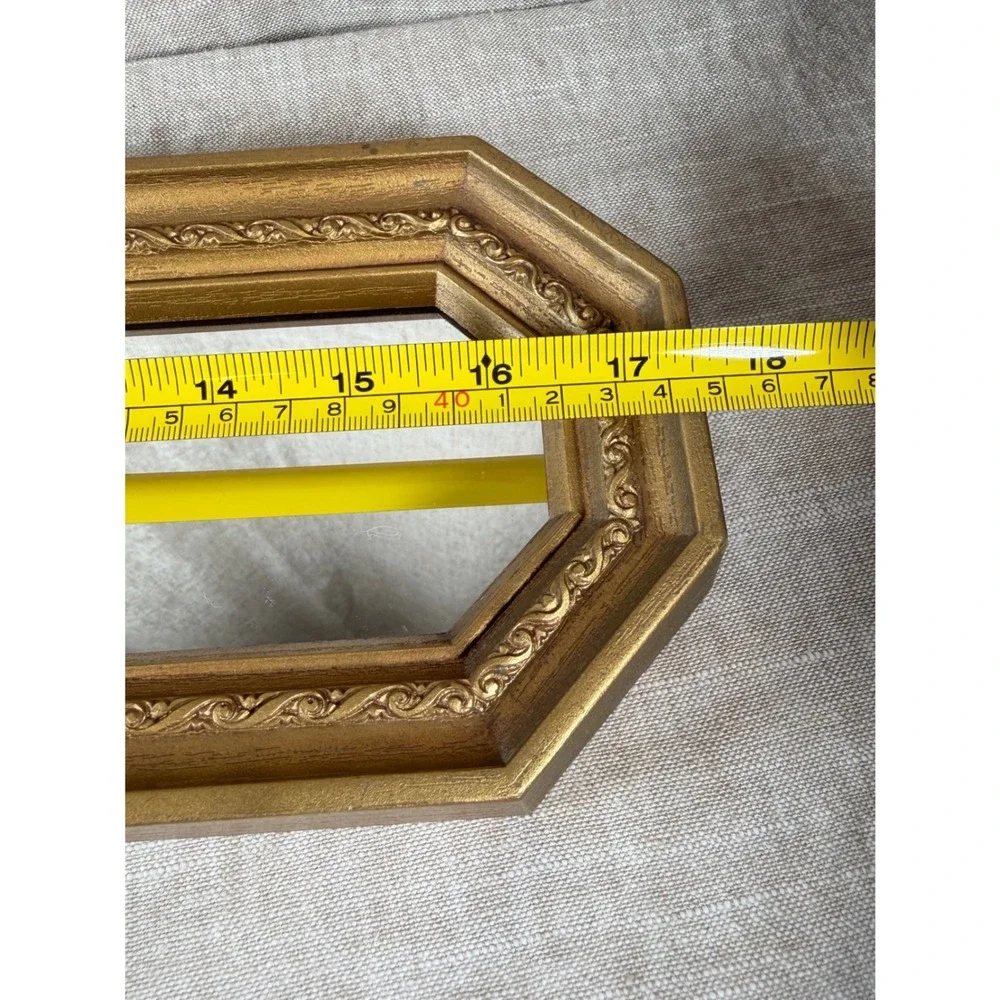 Vintage Gold Octagon Wall Mirrors, Pair of Hollywood Regency Accent Mirrors